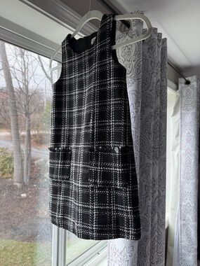 Rachel Zoe Black & White Plaid Tweed Shift Dress for Girls with jacket & purse